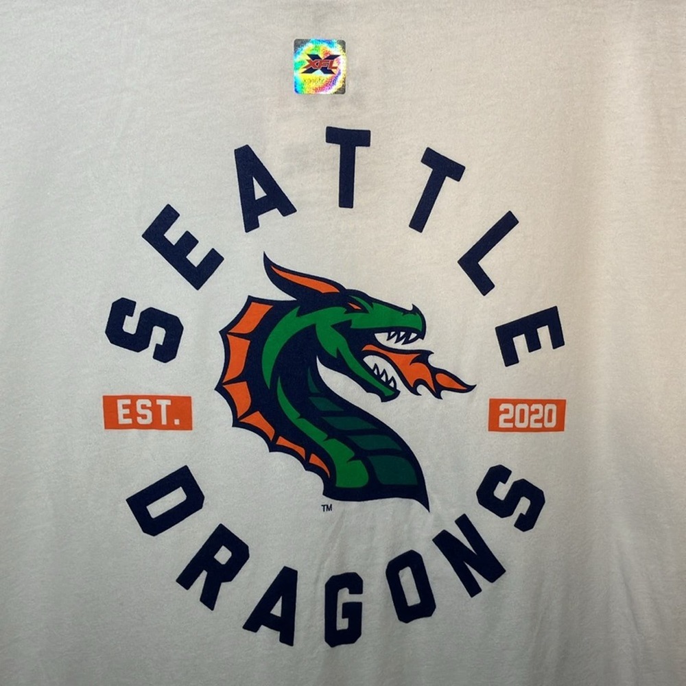 Seattle Dragons XFL Navy Blue GIII Crewneck Shirt Mens XL - Picture 2 of 5